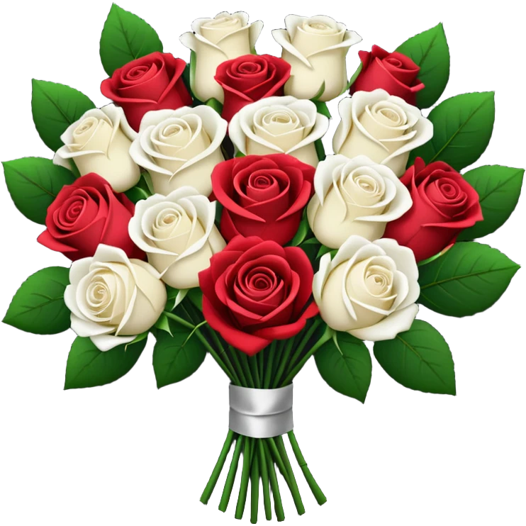 White rose and red rose bouquet with black paper  emoji