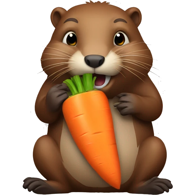 Beaver eating a carrot emoji