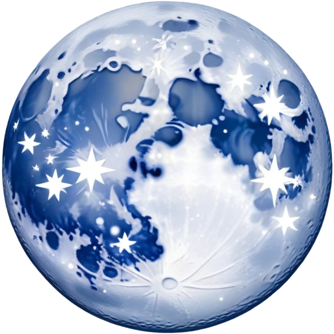 A blue moon with stars around it emoji