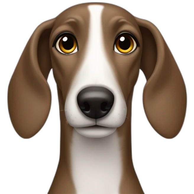 Greyhound Girl pelo liso marrón raya al lado emoji