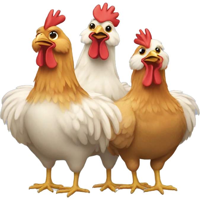 Three chickens emoji