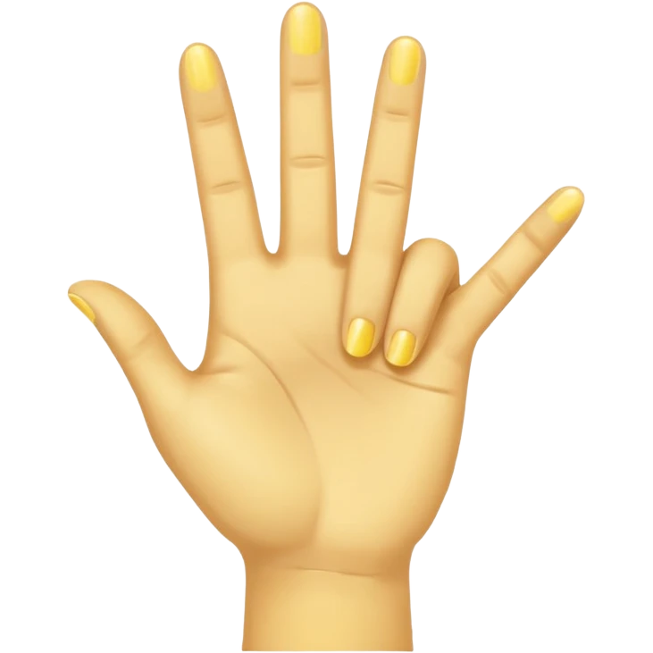 yellow hand doing the three fingers up salute from the hunger games emoji