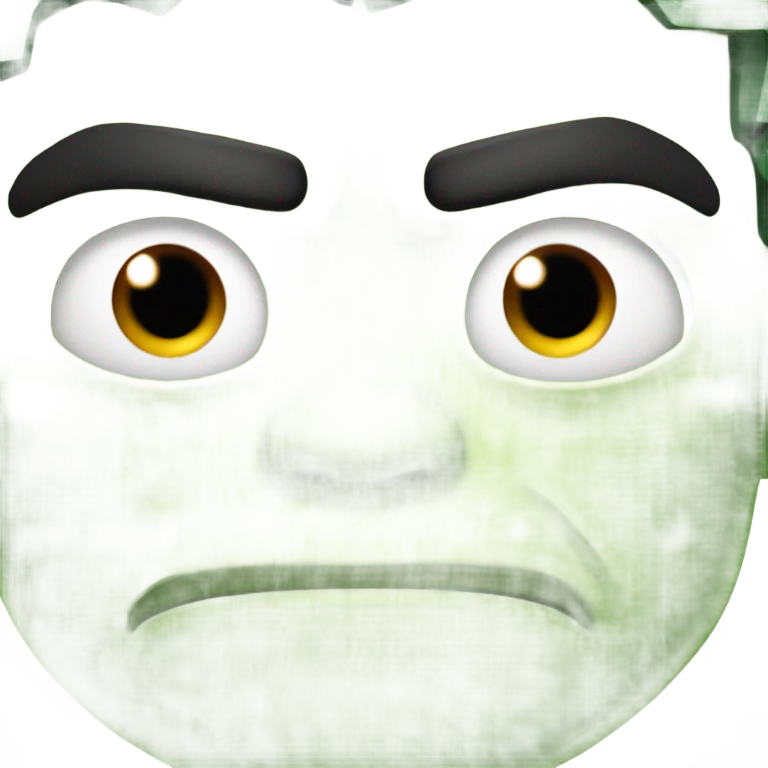 Hulk face with drop of sweat on his forehead emoji