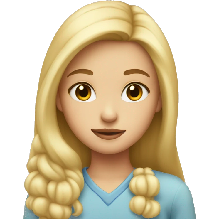 blond girl with a heart on her cheek emoji