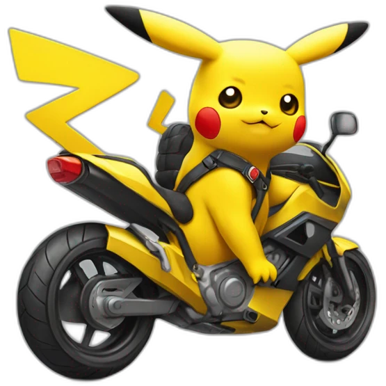 Pikachu tenue de moto emoji