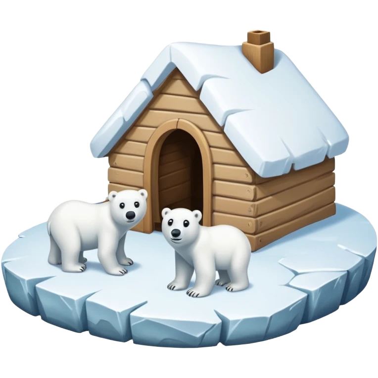 polar bear huts with out bear emoji