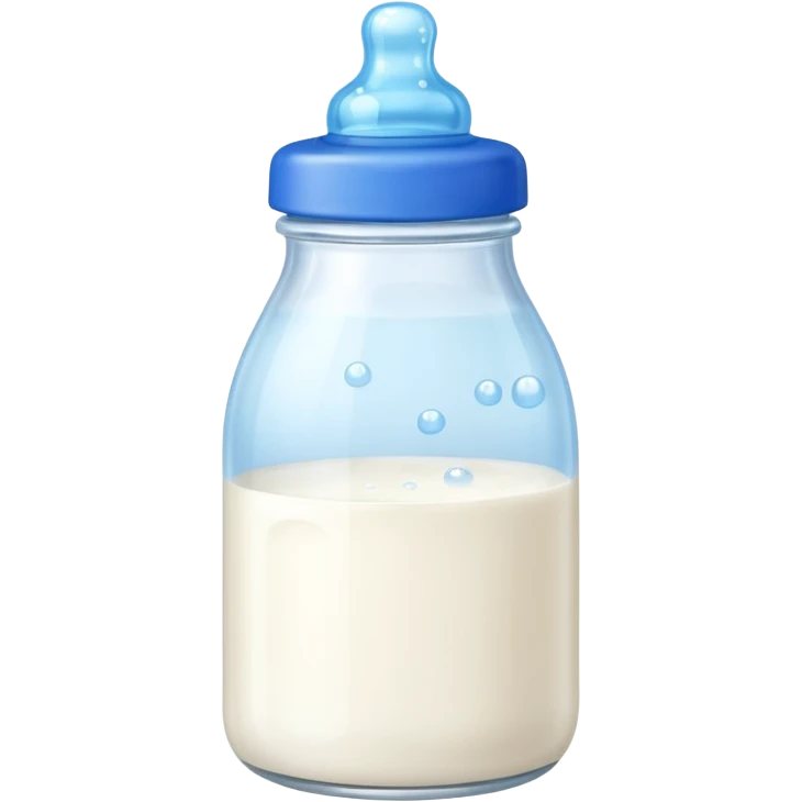baby Milk bottle with blue cap and bubbles emoji
