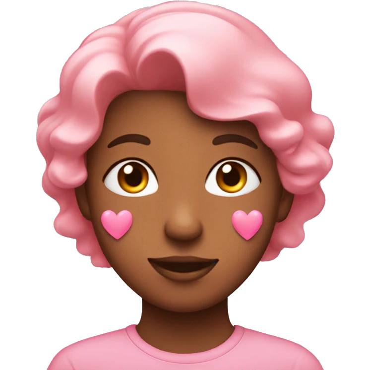 blushing face with pink hearts emoji