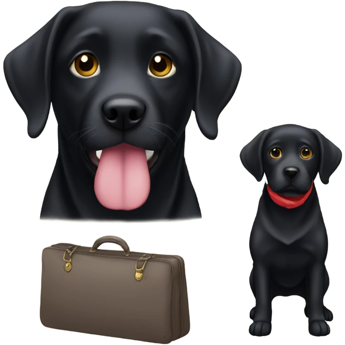 black lab with a yamaka on emoji