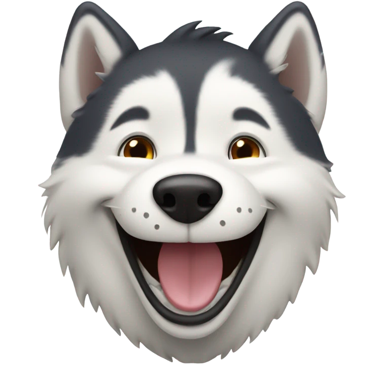 Husky laughing emoji