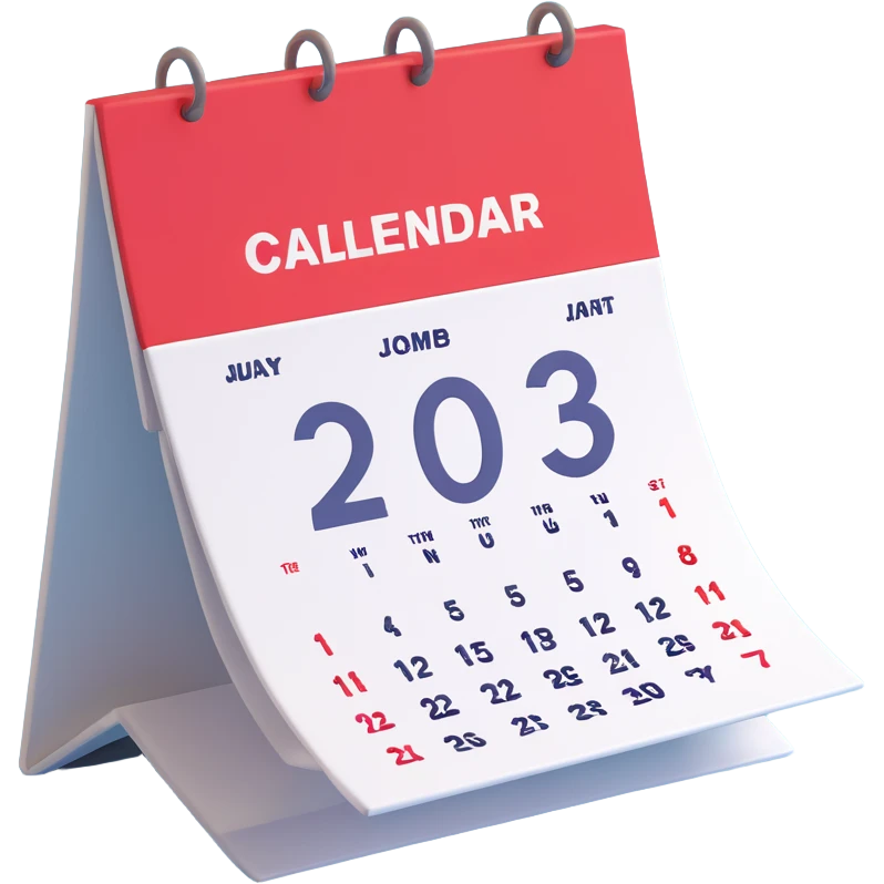 calendar in perspective, only the date, without the rest of the text emoji