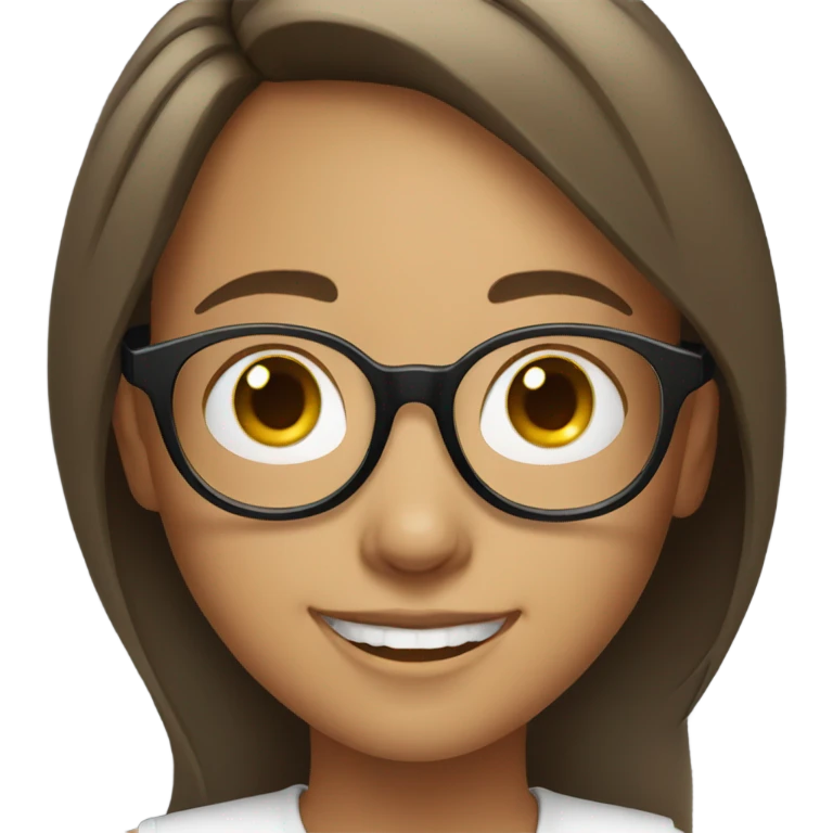smiling girl with glasses emoji