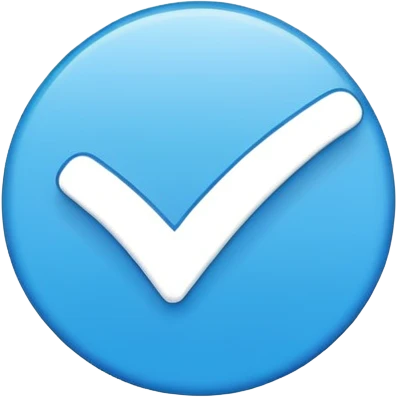 blue checkmark, simple and bold, color icon style emoji