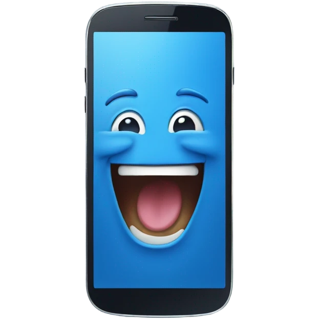 Smartphone BLUE laughing emoji
