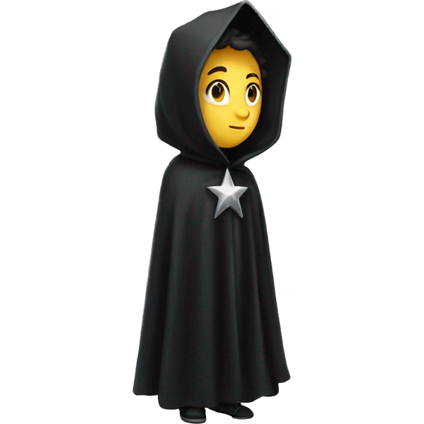 black starry cloak no person clothing silver stars emoji
