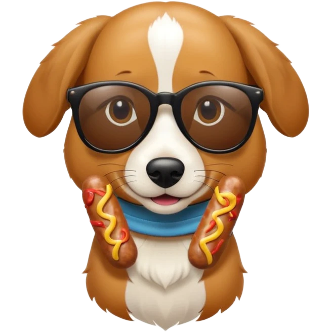 un perro salchica con gafas de sol emoji