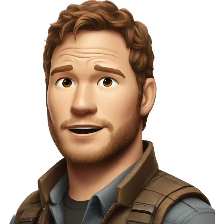 Chris pratt from Jurassic world with raptor emoji