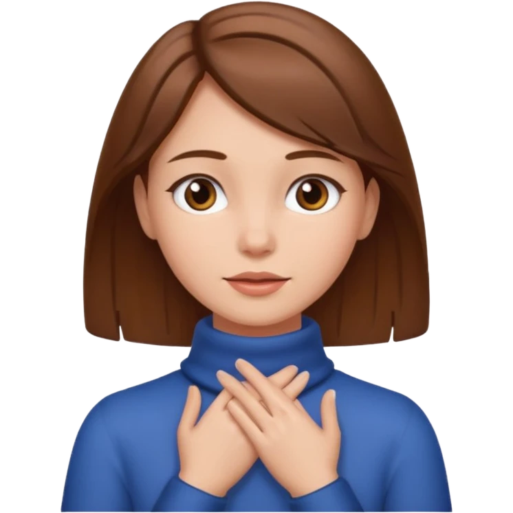 girl with her two hands around neck  emoji