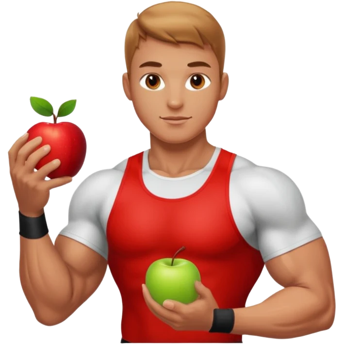 sportler mit einem Apfel in der Hand @emoji emoji