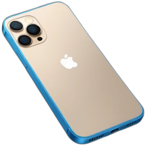 Un iPhone 13 Pro Max bleu realiste emoji
