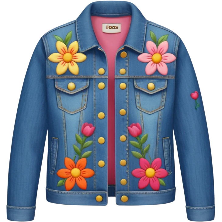 a girl's jacket with flowers emoji