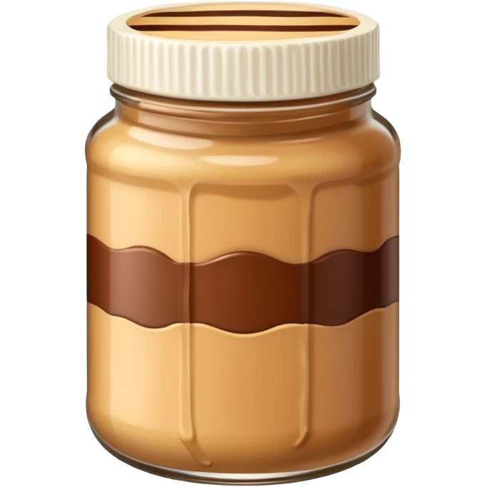 A jar of peanut butter with chocolate stripe: emoji