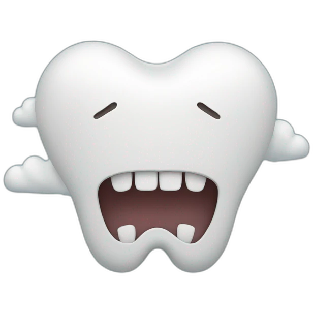 Teeth raining down from clouds emoji