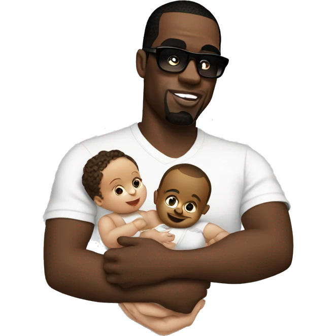 P diddy holding a baby emoji