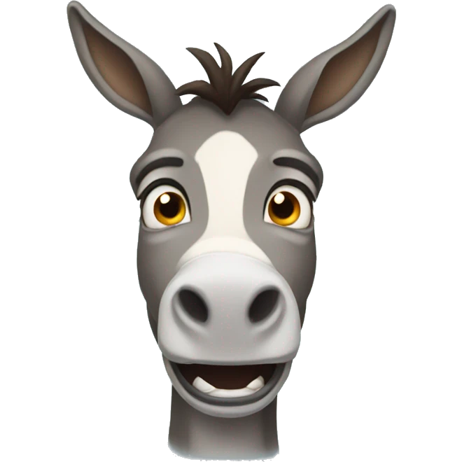a donkey with a scared expression emoji