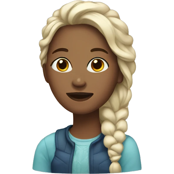 young woman ice emoji