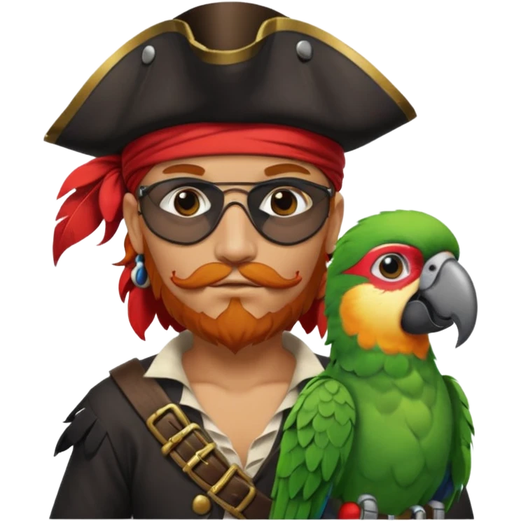 pirate and parrot emoji
