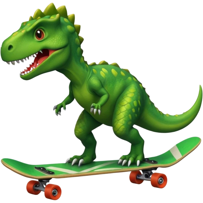Dinosaur on a skateboard emoji