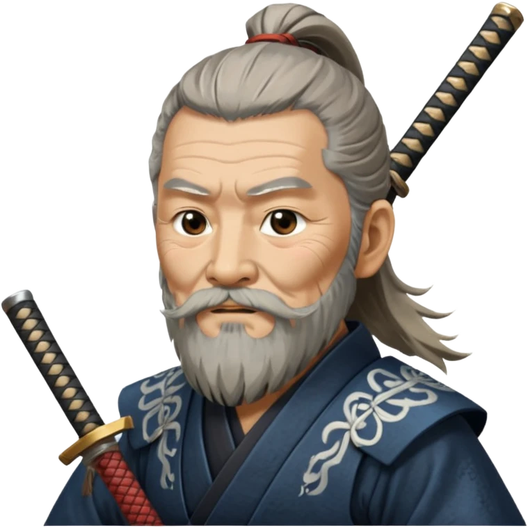 Elder samurai with beard polishing blade

































 emoji