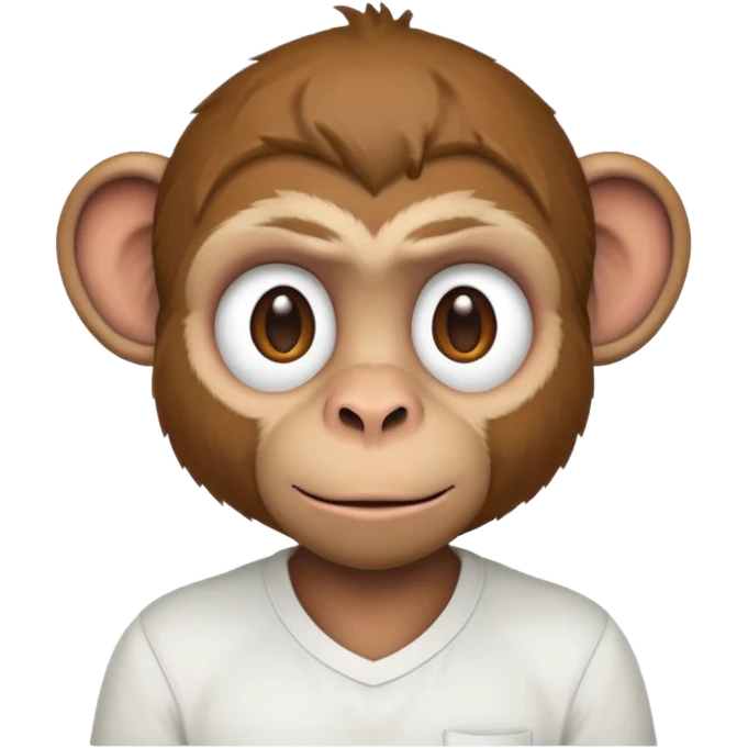 Macaco de camisa branca emoji