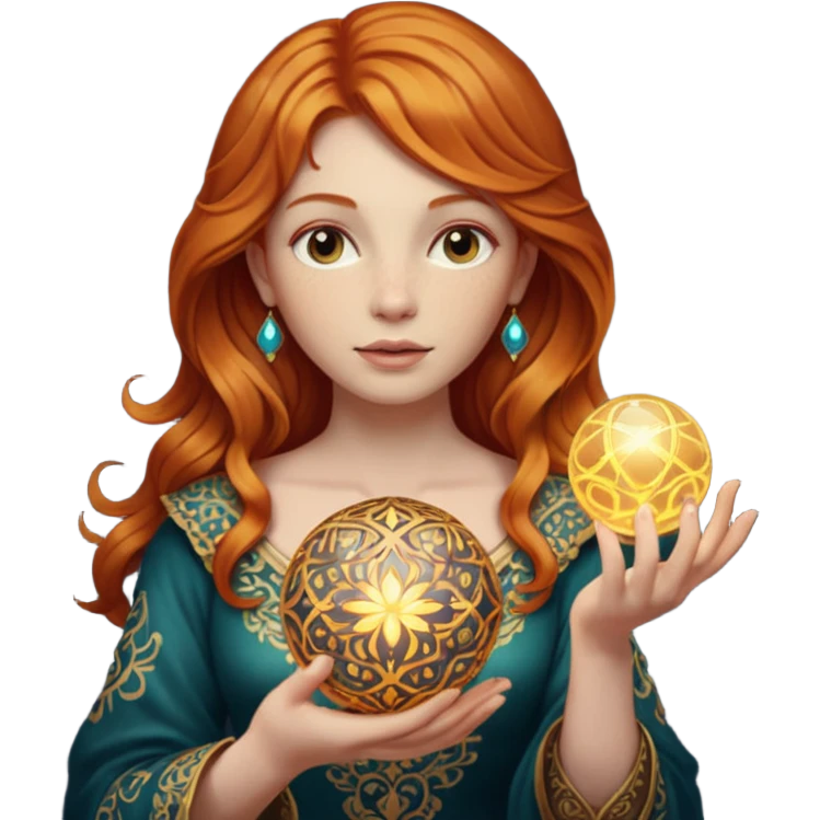 fantasy magic tarot card low poly ginger emoji