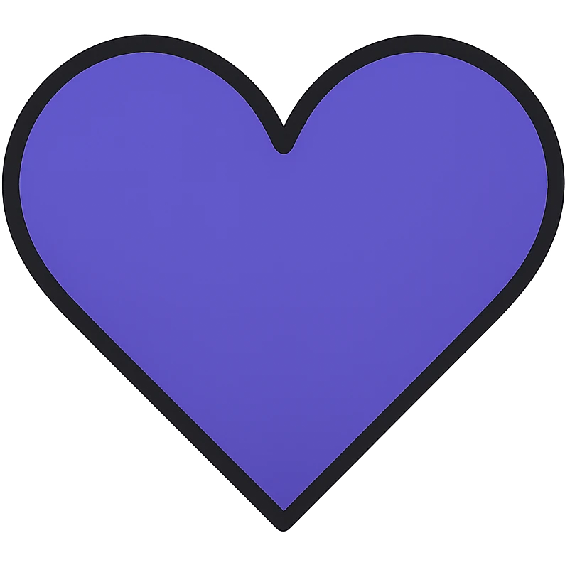 indigo heart, simple, iconic, no text emoji