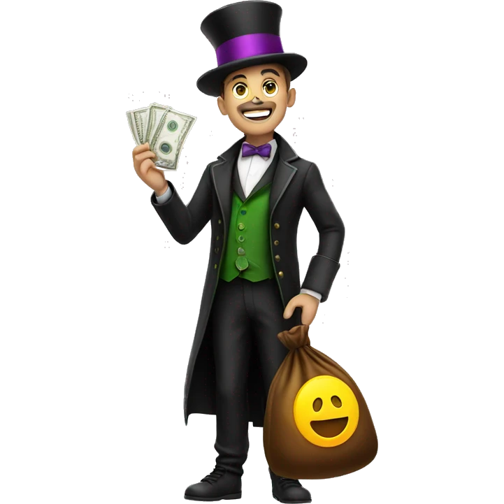 Magician whit potion and bag of money  emoji