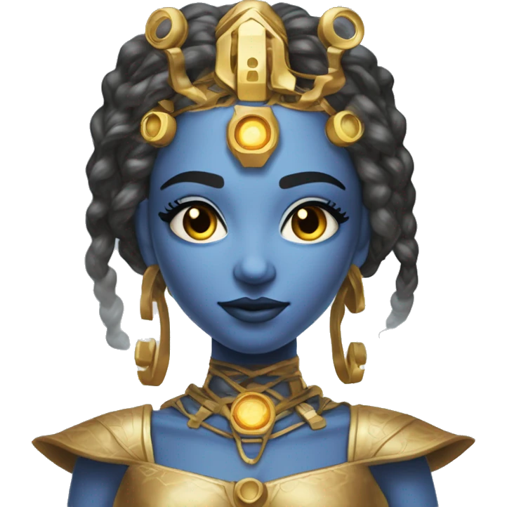 Technomancy Goddess is a mystical being who controls both magic and technology. She can cast spells on technological networks. Her powers blend the ancient art of magic with advanced cybernetics and technology. She can command machines emoji