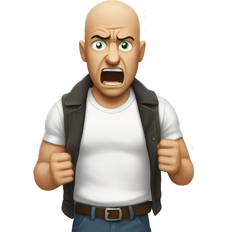 Rage crying bald man emoji