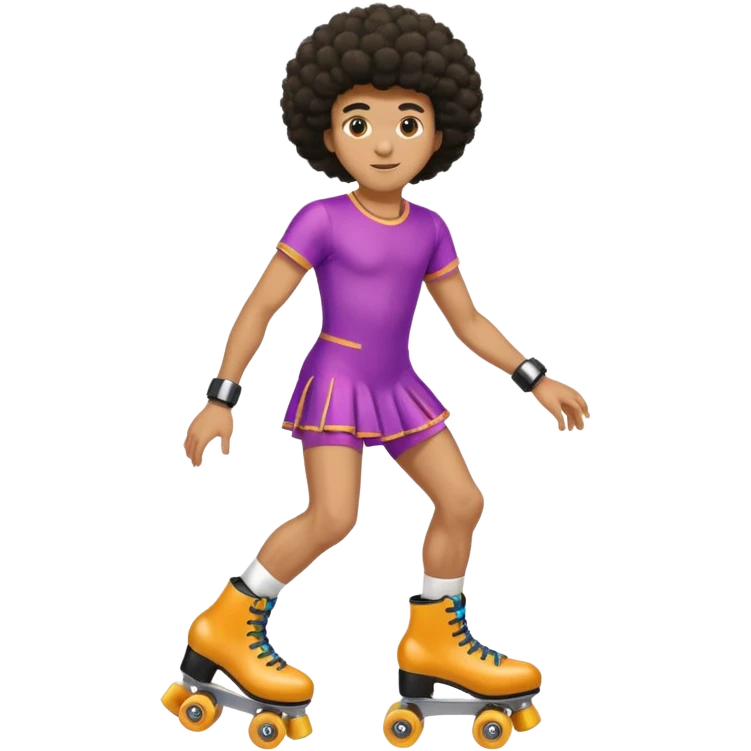 man afro hair disco dress and roller skate emoji