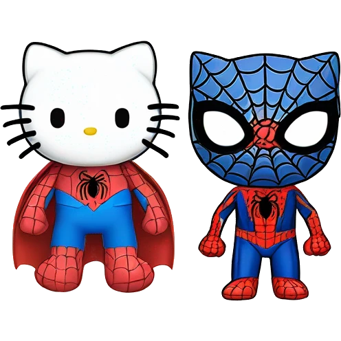 Hello kitty and spider man emoji