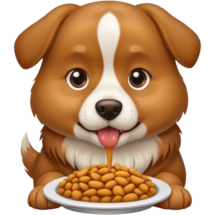 Dog eating food emoji