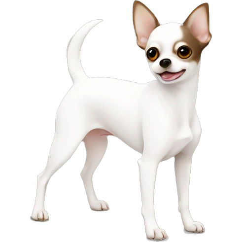 White Chihuahua with brown eyes ￼ emoji