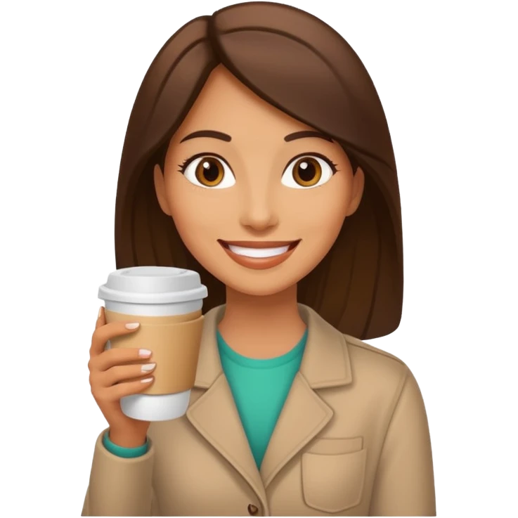 woman, hold a take away cup of coffee emoji