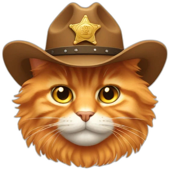fluffy orange cat sheriff  emoji