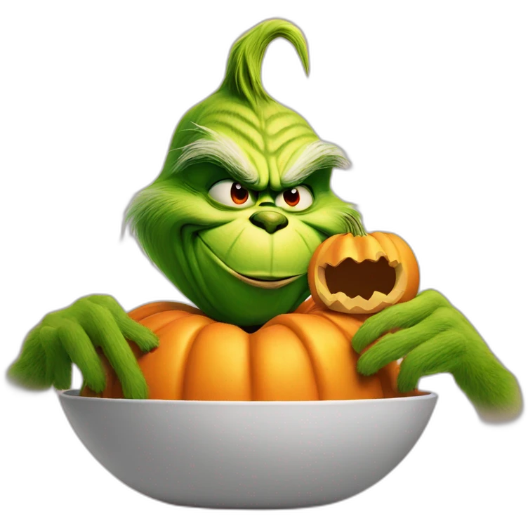 The grinch eating pumpkin emoji