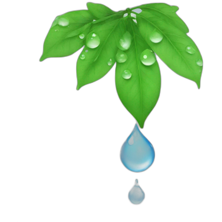 Water drops between leafs emoji