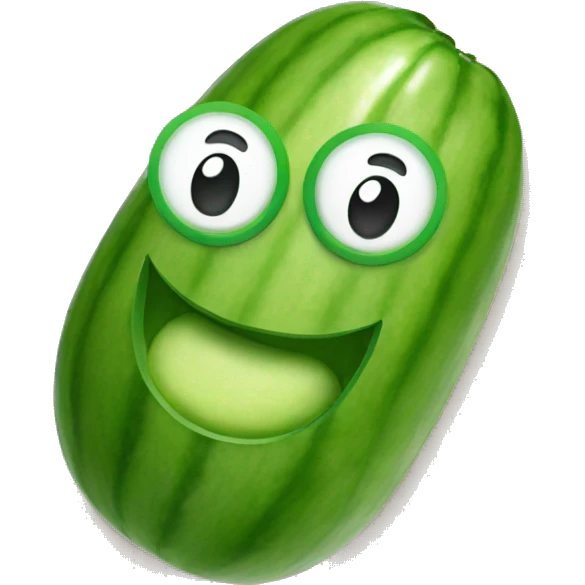 smiley with cucumbers emoji