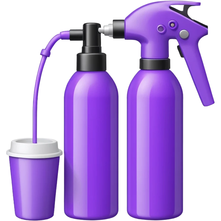 violet hair spray bottle with Cup-Fitting Actuator emoji