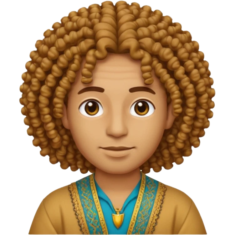 Emoji with Moroccan / Amazingh guy with curly hair, loooking like music artist Central Cee emoji